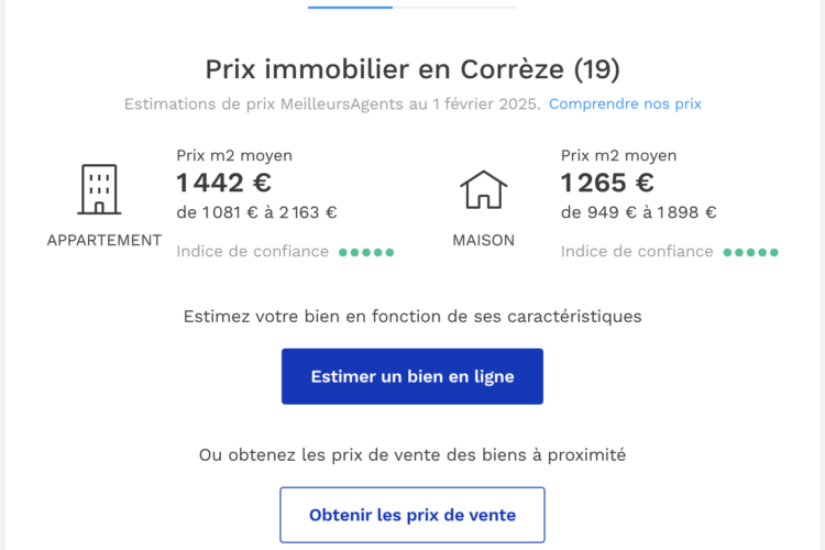 Prix au m2 de l&rsquo;immobilier en Corrèze, un marché essentiellement local